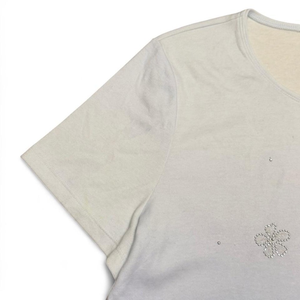 Karen Scott rhinestone floralT-shirt - Picture 4 of 6